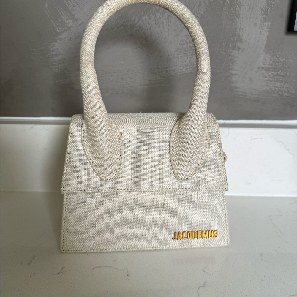 Jacquemus Cream Mini Bag with Linen Texture